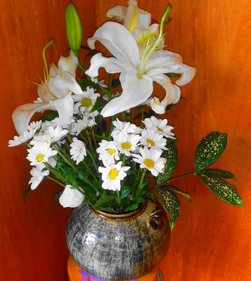 海老名教会玄関の花