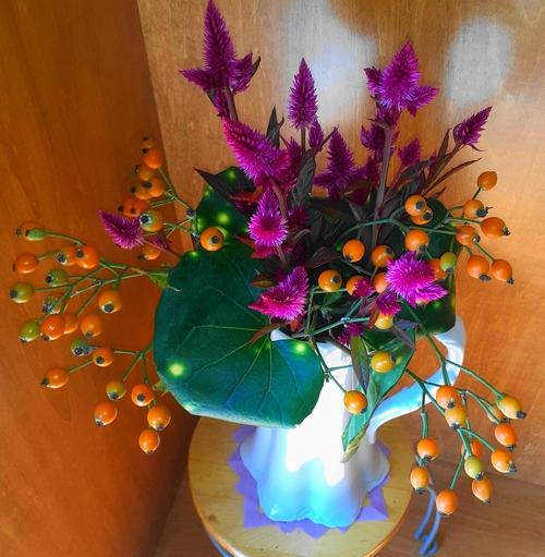 海老名教会玄関の花